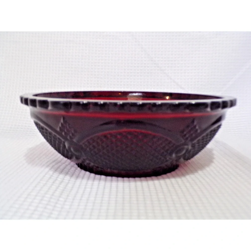 Vintage Avon Cape Cod 1876 Ruby Red Glass Serving Bowl‎ Colonial  Dinnerware